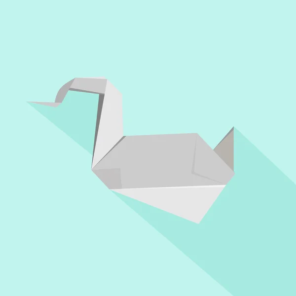 Paper swan icon — Stock Vector