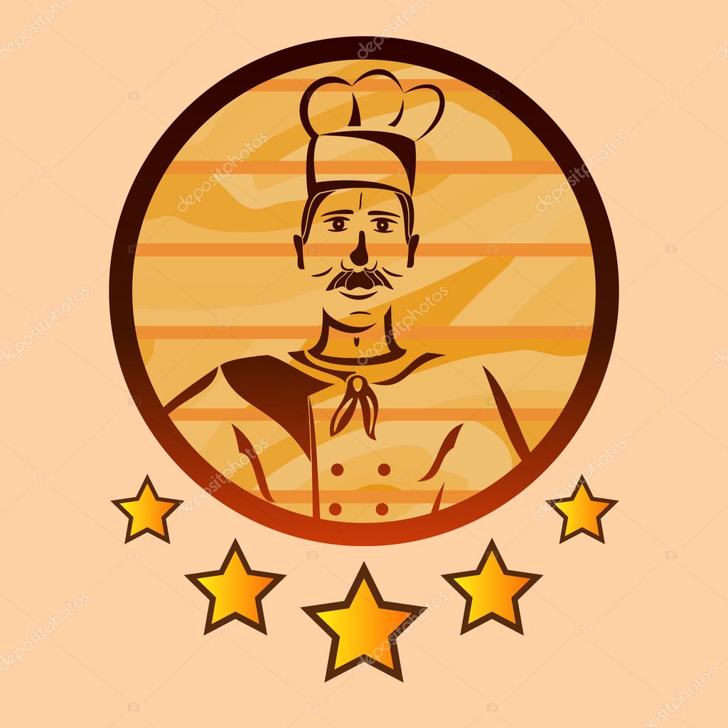 Five Star Restaurant S Chef Logo Stock Vector C Octopus182 64167819