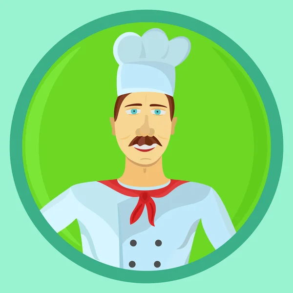 Color sticker of restaurant chef — Stock Vector