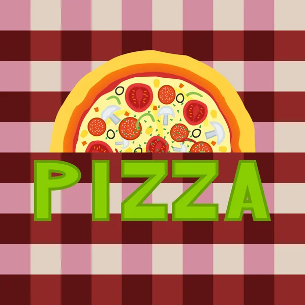 Logo pizza na kratkę w tle — Wektor stockowy