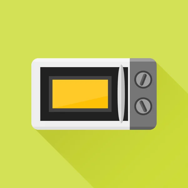 Ikon datar oven microwave - Stok Vektor
