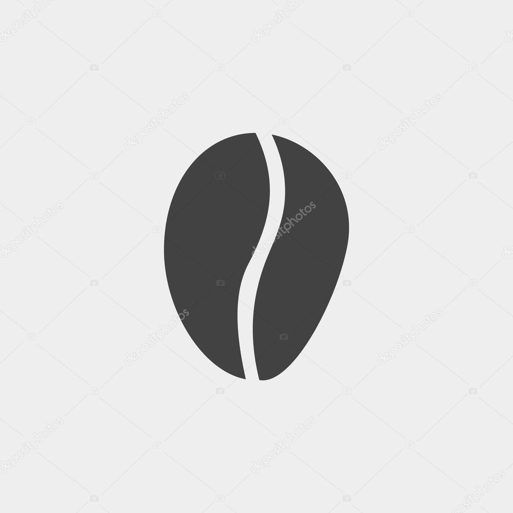 Coffee bean monochrome icon