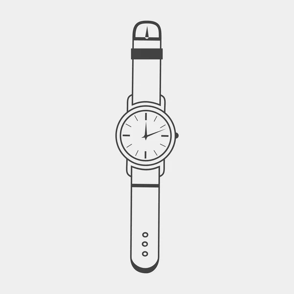 Icône de montre-bracelet. Contour sur fond blanc — Image vectorielle