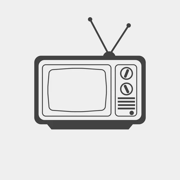 Retro tv set monochrome icon — Stock Vector