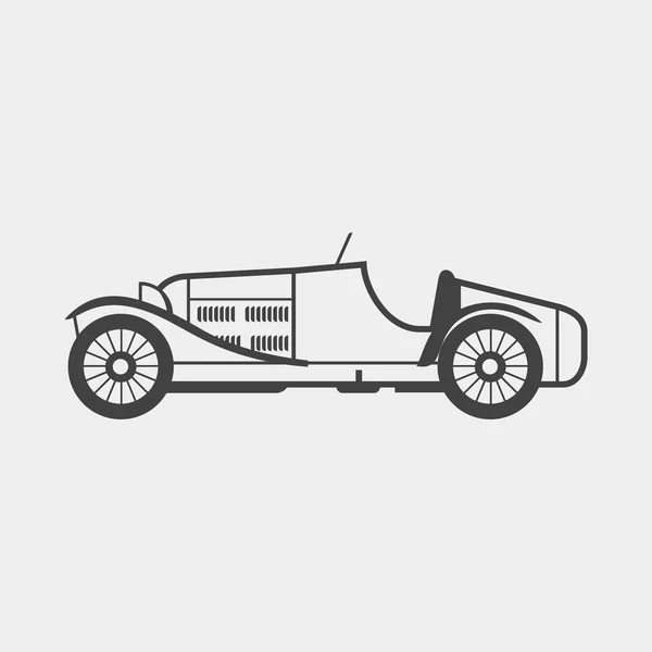 Vintage coche de carreras de deporte. Delineado sobre un fondo blanco — Vector de stock