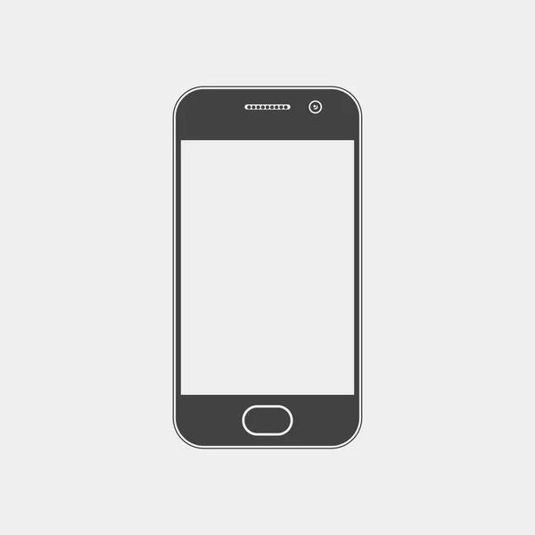 Мобільний телефон, значок монохромного смартфона — стоковий вектор