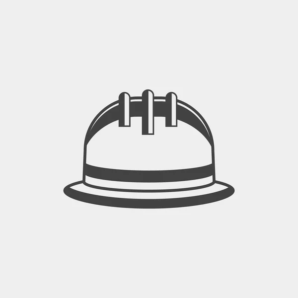 Casco de seguridad icono monocromo — Vector de stock