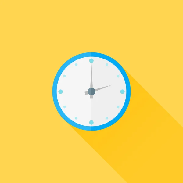 Reloj de pared redonda icono plano — Vector de stock