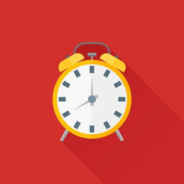 Despertador icono plano — Vector de stock