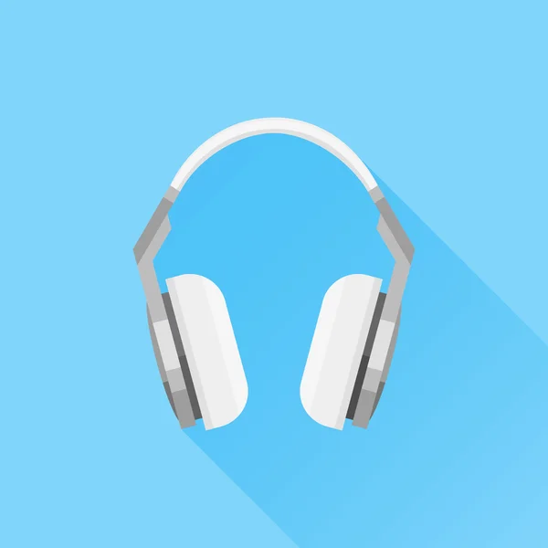 Auriculares icono plano — Vector de stock