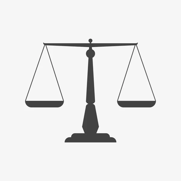 Scales of justice monochrome icon — Stock Vector