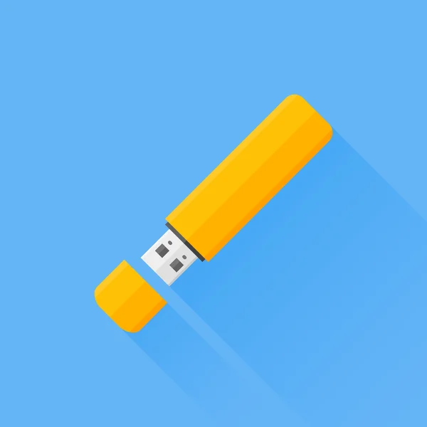 USB Flash Drive Icono plano — Vector de stock