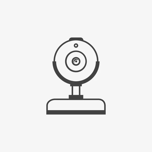 Web kamera fekete-fehér ikonra — Stock Vector