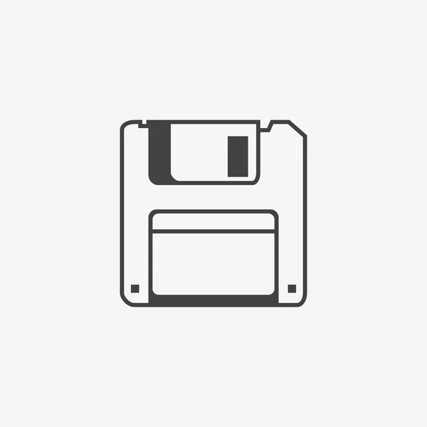 Floppy disk monochrome icon — Stock Vector