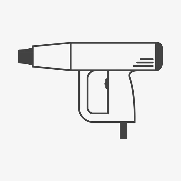Heat gun or industrial dryer monochrome icon — Stock Vector