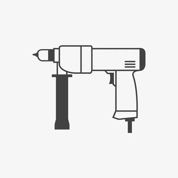 Hand electric drill monochrome icon — Stock Vector