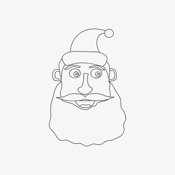 Santa Claus lijn monochroom vectorillustratie — Stockvector