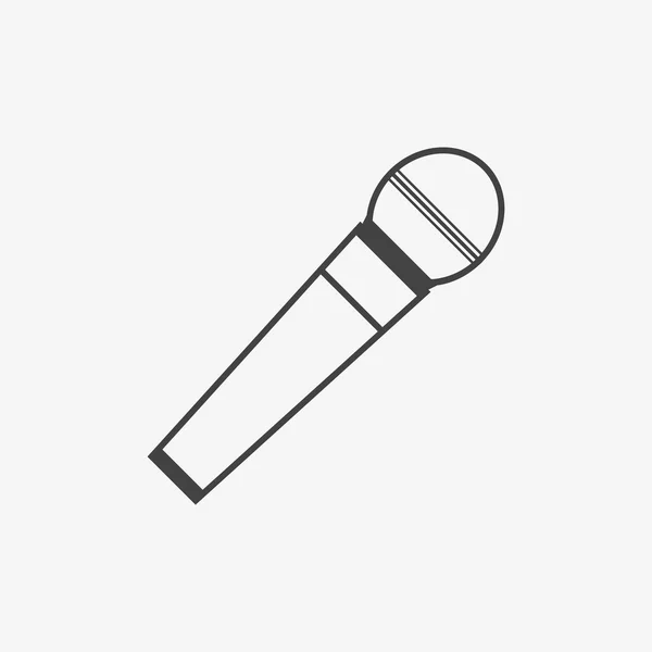 Černobílá ikona mikrofonu — Stockový vektor