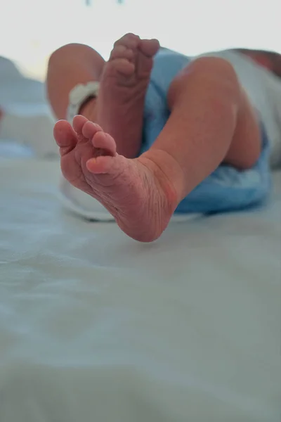 Feet Newborn Baby Day Life — Stock Photo, Image