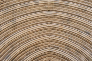 Santa Maria de Girona Katedrali, giriş kemerinin ayrıntıları. katalonya, İspanya