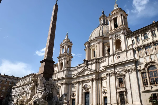 Piazza Navona Basílica Santa Inés Agone Centro Roma Italia — Foto de Stock