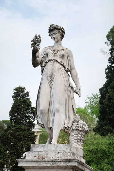 Estatua Diosa Abundancia Piazza Del Popolo Roma — Foto de Stock