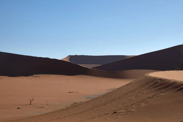 Naplemente Táj Namib Naukluft Nemzeti Park Sivatagjának Vörös Dűnéin — Stock Fotó