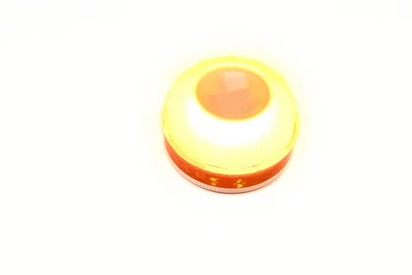 Emergency Light Damaged Vehicles White Background Luminous Beacon V16 Help — Stock Photo, Image