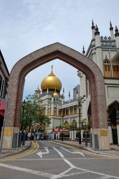 Moschea Singapore Sultano Masjid Con Sua Cupola Dorata Nel Quartiere — Foto Stock