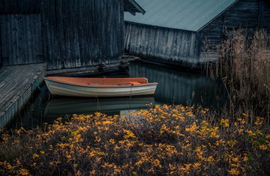 Baltık Denizi Aland Adaları teknede