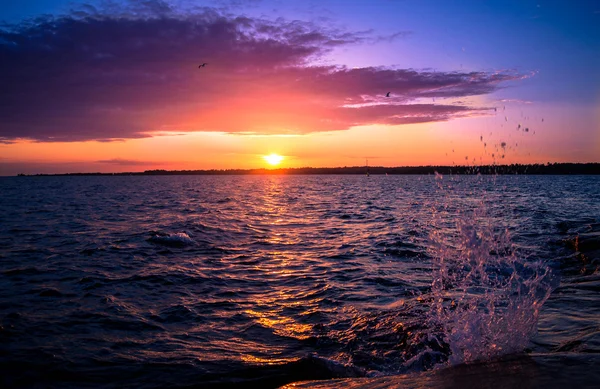Puesta de sol en el mar Báltico Aland Islands Finlandia —  Fotos de Stock