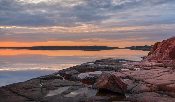 Beautiful sunset in Finland Aland Islands — Stock Photo, Image