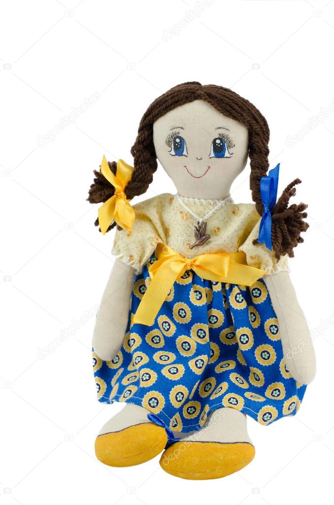 Rag doll girl in ukrainian patriotic colours