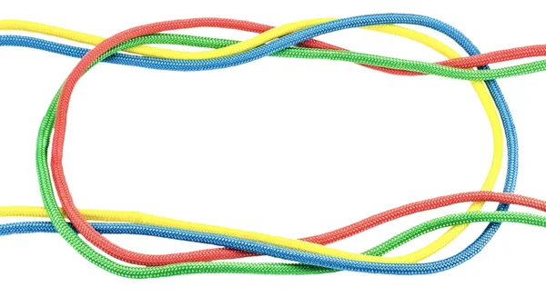 Farbenfroher Seilspannrahmen isoliert auf weiß — Stockfoto