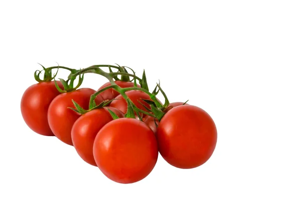 Soczyste Pomidory czereśniowe organicznych na białym tle — Zdjęcie stockowe