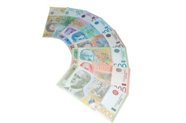 Serbian dinars banknotes series clipart