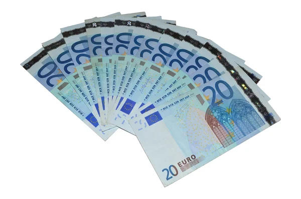 Venti banconote in euro valuta — Foto Stock