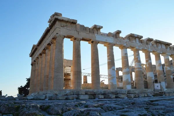 Parthenon at the acropolis of athens side view — Stock Photo, Image