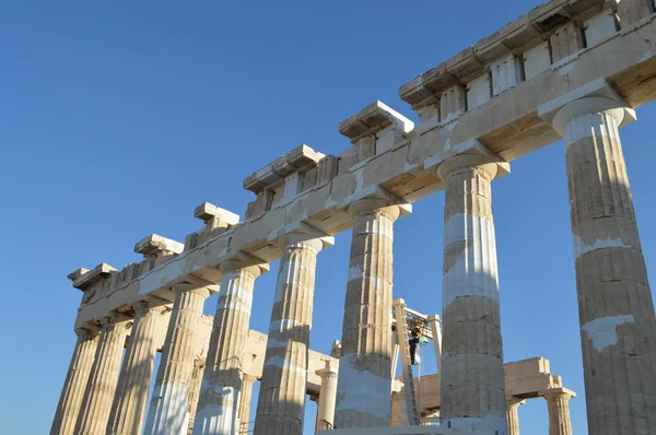 Sloupce na Parthenon v Athénách — Stock fotografie