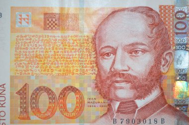Ivan Mazuranic Hırvat şair Kunası banknot üzerinde