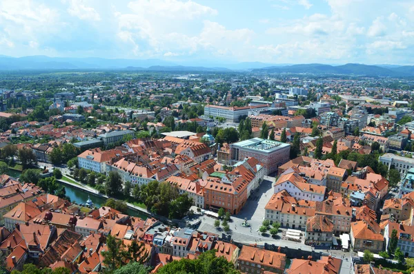 Lublaň panorama v městě ve Slovinsku Stock Obrázky