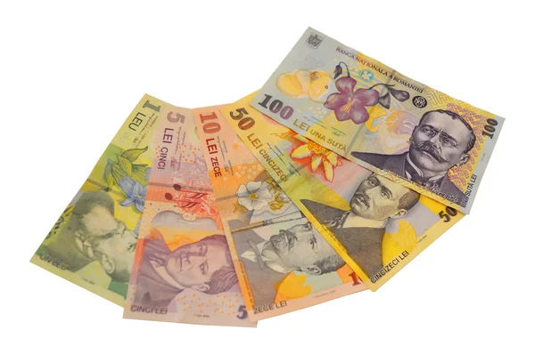 Банкноты леев серии румынских валют — стоковое фото