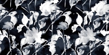 Kusursuz çiçek deseni. Suluboya desen tasarımı.