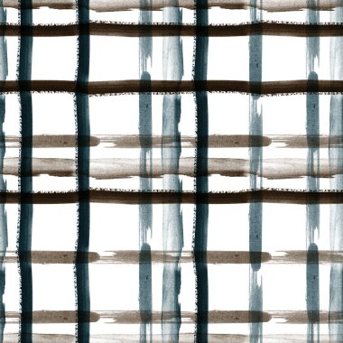 Kusursuz suluboya ekose desenli. İzole edilmiş beyaz arka planı elle çizilmiş. Klasik basit dokunun resmedilmesi.