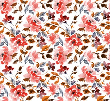 Kusursuz çiçek deseni. Suluboya desen tasarımı.