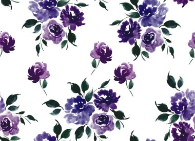 Kusursuz suluboya çiçek desenli tasarım. El çizimi çiçek arkaplanı