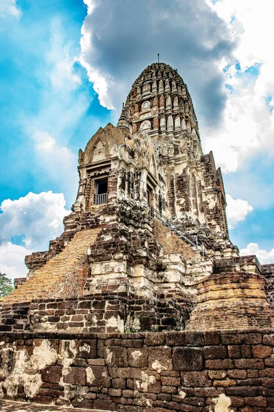 Wat Ratchaburana Ayutthaya Has Historic Story Thailand — Stock Photo, Image