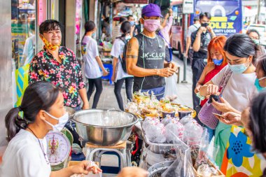 Eylül 2020 'de Bangkok Tayland' da sokak hayatı