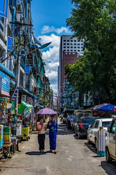 Streetlife Yangon Myanmar Tôt Birmanie — Photo