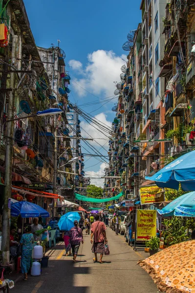 Streetlife Yangon Myanmar Antes Birmania — Foto de Stock